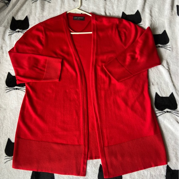Lane Bryant 3/4 Sleeve Red Cardigan Size 18/20 - Picture 1 of 3